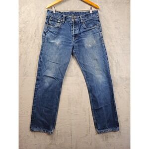 Dyer Jenkins Selvedge Jeans Mens 34x31 Blue Button Fly Made in USA *flawed*